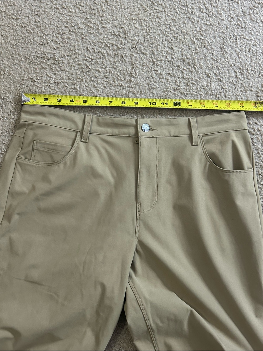 Fabletics The Don 5-Pocket Pant Dark Twill Khaki 34x34 Mens Pants - Picture 7 of 8